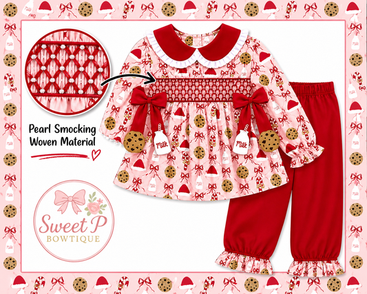 Milk & Cookies Christmas hand smocked ETA SEPT