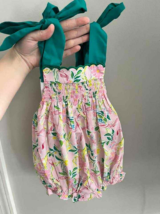 Scallop hand smock summer floral bubble