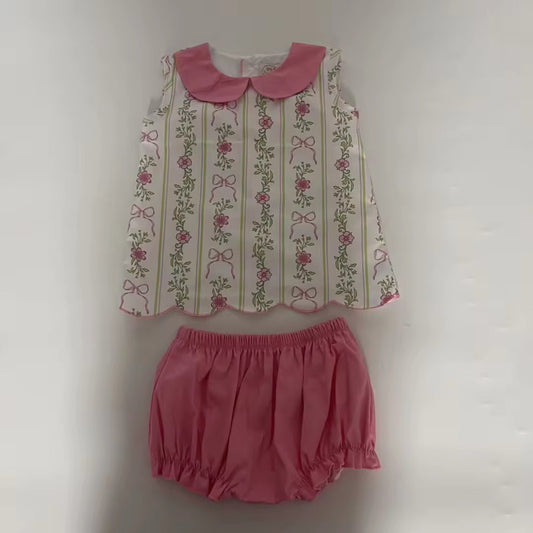 Scallop floral bloomer set RTS