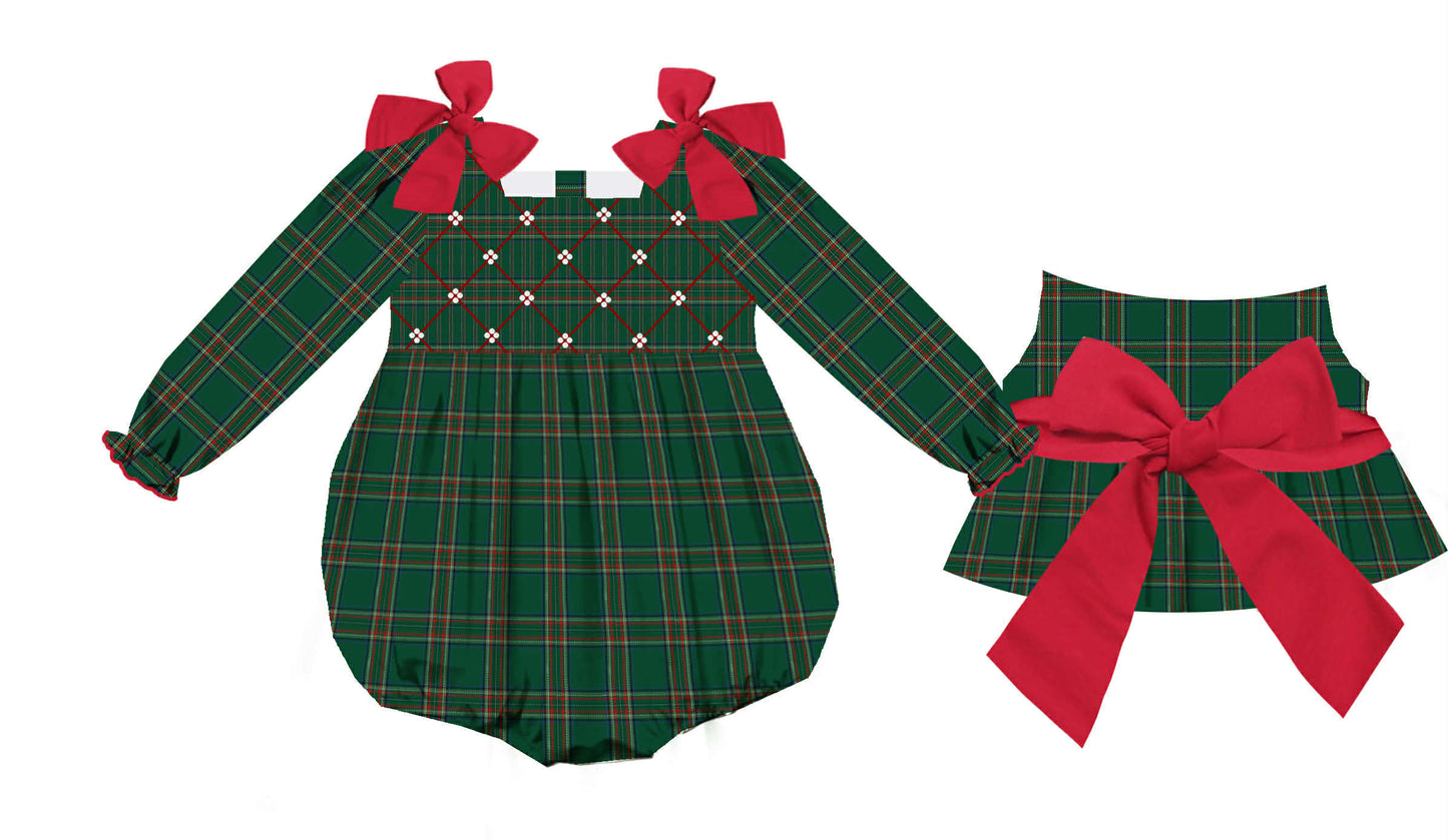 Christmas Plaid hand smocked ETA SEPT