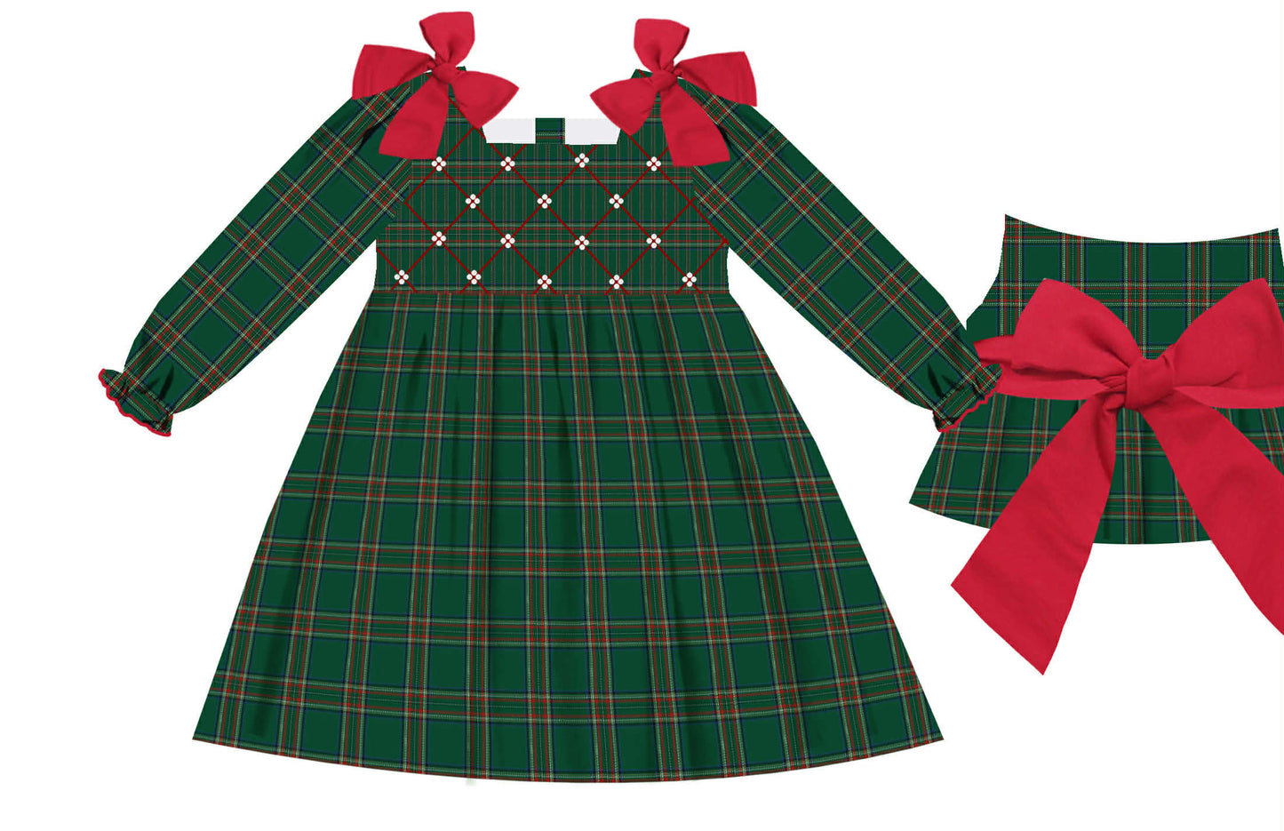 Christmas Plaid hand smocked ETA SEPT