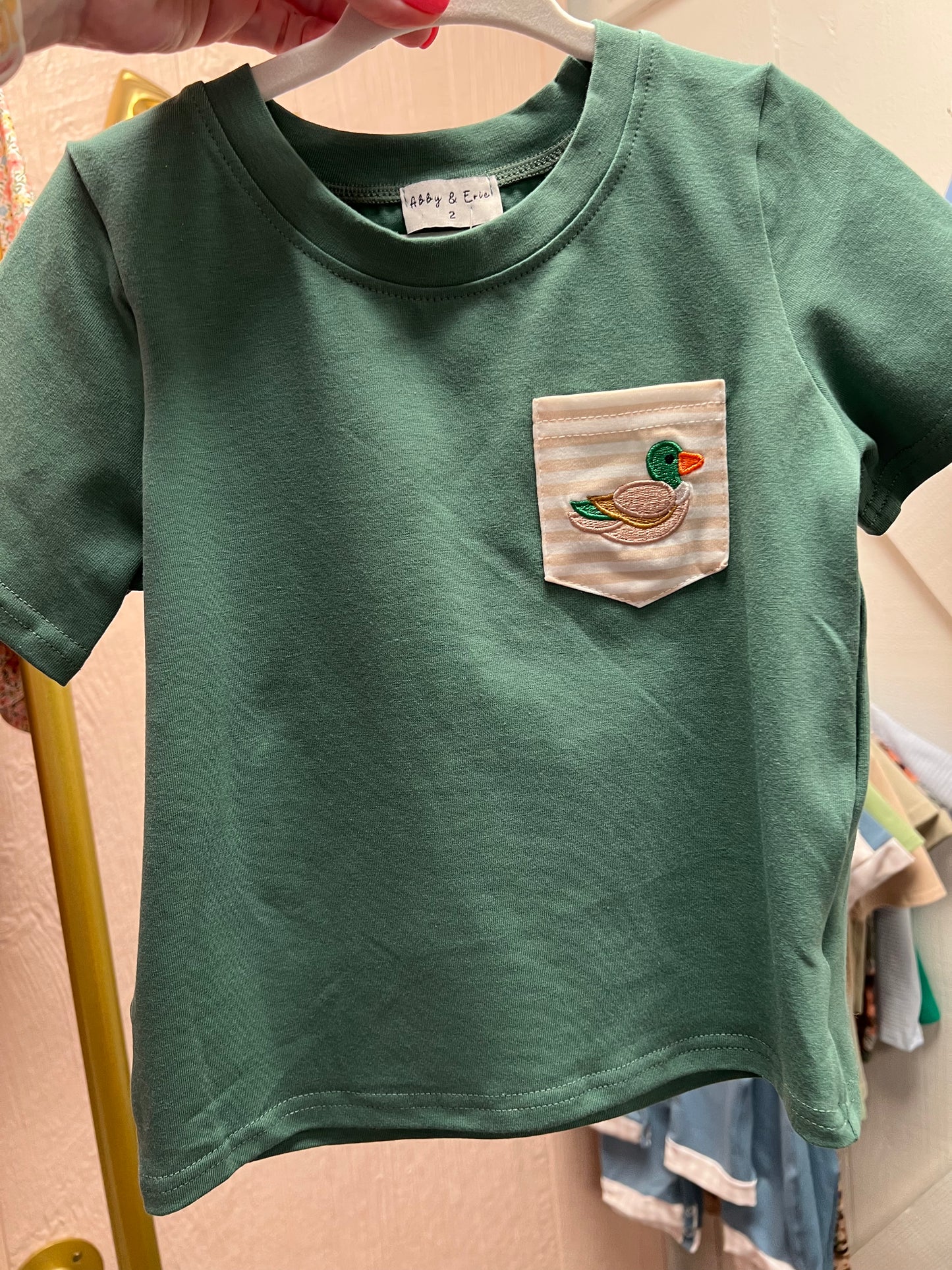 Green Mallard pocket Top