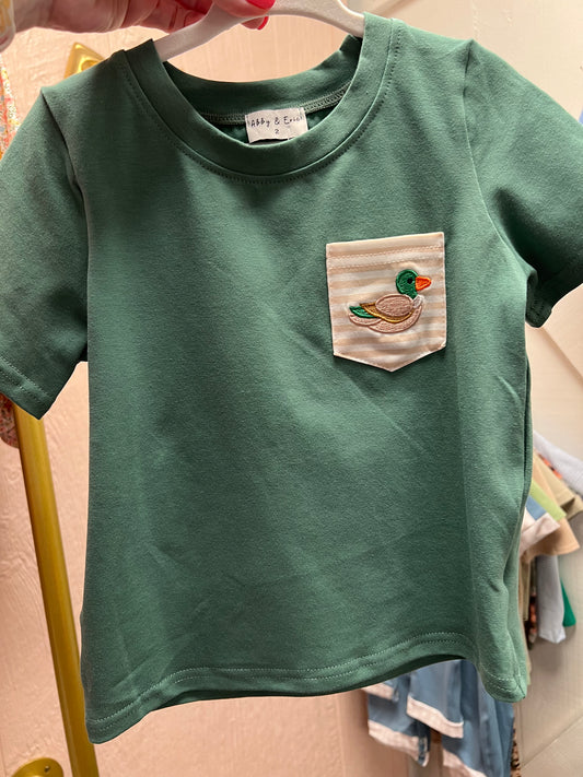 Green Mallard pocket Top