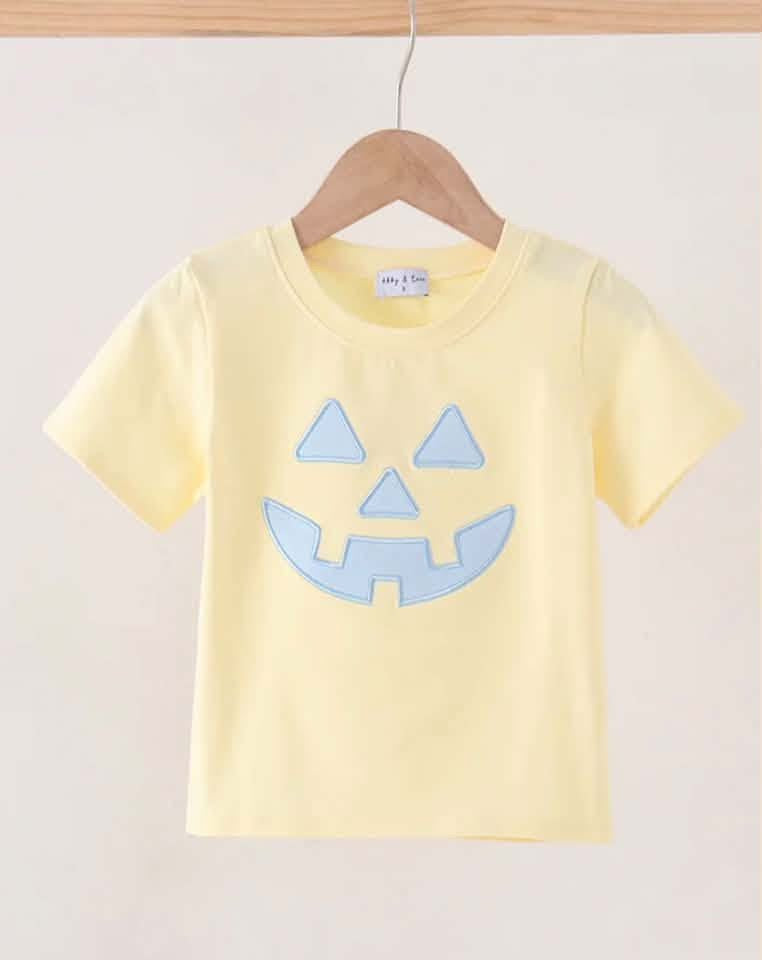 Yellow & blue jack o lantern shirt