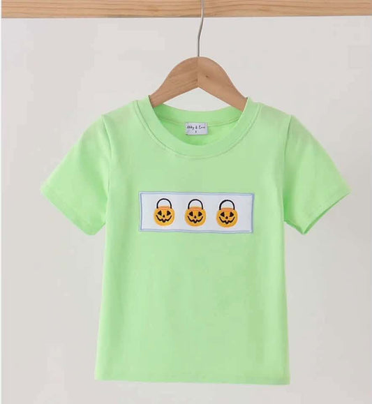 Green Halloween bucket shirt